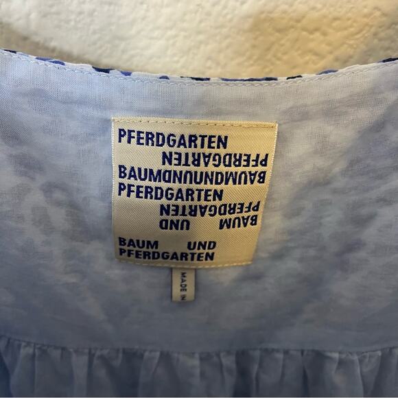 Baum Und Pferdgarten Midi Dress Blue Leopard Cheetah Animal Print 40 / US 10 - Picture 7 of 8